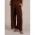 Yest wide leg regular waist broek bruin