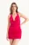 Diepe Halslijn Gerimpelde Mini Bodycon Jurk