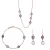 Orphelia ‘Fawn’ Dames 925 Sterling Zilveren Set: Ketting + Armband + Oorbellen – Roze SET-7410
