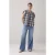 Summum Woman Sleeveless Blouse Crinkle Check Navy Noir