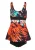 BECO the world of aquasports Tankini ‘Feathers’  turquoise / oranje / zwart