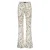 gardeur denim regular waist flared broek beige