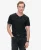 Superdry Mannen Raw Edge T-shirt van Slubgaren met V-hals Zwart
