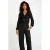 Morgan kanten semi-transparante blouse met ruches – zwart