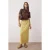 TRENDYOLMİLLA Dames Geel Geruit Midi Bodycon Kokerrok- rok Rokken
