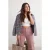 Trendyol Curve Dames Blauw Bloemen Lang Relaxed fit Grote maten Blazers
