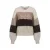 FLURESK gebreide gestreepte trui met pailletten en wol – beige
