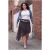 Trendyol Curve Dames Meerkleurig Geruit Maxi Asymmetrisch Grote maten Rokken