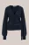 WE Fashion – Dames fluffy vest met overslag – Regular fit – Donkerblauw –