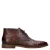 Manfield leren veterschoenen met crocoprint bruin