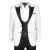 Heren 4-delige Witte Paisley Trouwrroch Tailor Fit