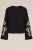 WE Fashion – Dames sweater met embroidery – Regular fit – Zwart – Katoen –