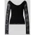Gina Tricot Semi-transparant shirt met lange mouwen en vetersluiting