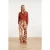 Smashed Lemon Wijde broek met tie-dye look print in bruin en roze |