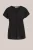 WE Fashion – Dames jersey T-shirt van linnen – Regular fit – Zwart – Linnen –