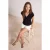 TRENDYOLMİLLA Dames Zwart Effen Kort Getailleerd Blouses