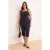 Trendyol Curve Dames Donkerblauw Effen Midi Mouwloos Casual Bodycon Grote maten Jurk