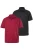Men Plus Shirt  bordeaux / zwart