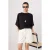 TRENDYOLMİLLA Dames Zwart Effen Driekwart mouw Oversized T-shirts