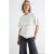 TRENDYOLMİLLA Dames Ecru Effen Kort Getailleerd T-shirts
