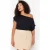 Trendyol Curve Dames Zwart Effen Kort Getailleerd Grote maten Blouses