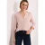 Street One Dames Shirt met 3/4-mouwen, split neck en knopen in Roze