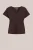 WE Fashion – Dames T-shirt met V-hals – Curve – Regular fit – Donkerbruin – Viscose – Plus Size