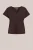 WE Fashion – Dames T-shirt met V-hals – Curve – Regular fit – Donkerbruin – Viscose – Plus Size