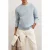 Reiss Ls Crew Brushed Wool Ribbed Jumper Soft Blue