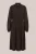 WE Fashion – Dames midi plissé jurk met ballonmouwen – Regular fit – Donkerbruin –