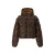 Retour Jeans gewatteerde puffer winterjas met print – donkerbruin