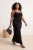 Trendyol Curve Dames Zwart Effen Maxi Mouwloos Casual Zeemeermin Grote maten Jurk