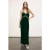 Motivi Smooth Velvet And Lace Lingerie Dress Green