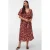 VERO MODA CURVE gebloemde midi jurk roze