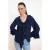 TRENDYOLMİLLA Dames Donkerblauw Effen Lang Regular fit Blouses