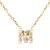 Luxenter, alfabet ketting in 925 sterling zilver en veelkleurige zirkonia met 18 karaat geel vergulde afwerking