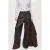 Mango imitatieleren Wide leg regular waist broek donkerbruin