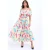 Gestreepte Frilly Off-Shoulder Midi-jurk