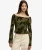 Flocked Mesh Top Met Lange Mouwen Green
