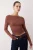 TRENDYOLMİLLA Dames Bruin Effen Lang Getailleerd Blouses