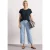 Shirt met ronde hals en losse schouders