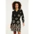Smashed Lemon 24779 e gebreide jurk met grafische bloemenprint |