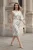Asymmetrische Gestreepte Maxi-jurk met Ronde Hals