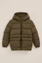 Blue Ridge – Jongens gewatteerde jas met capuchon – Regular fit – Legergroen –