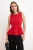 TRENDYOLMİLLA Dames Rood Effen Mouwloos Peplum Blouses