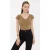 Basictop met cap sleeves en V-hals
