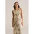 WE Fashion gestreepte maxi jurk champagne