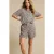 Red Button high waist bermuda short met panterprint bruin