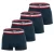 FILA Boxershorts  donkerblauw / rood / wit
