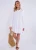 Wit katoenen oversized lang shirt met textuur